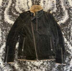 Nicole Club For Men Japanese Archive Suede Bondage Biker Jacket with Faux Fur Li